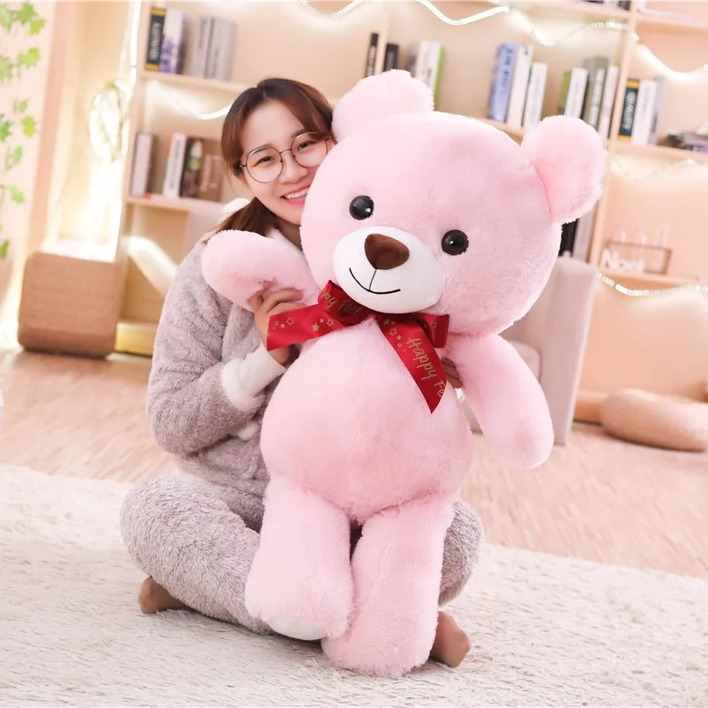70 см/100 см Kawaii плюшевый мишка плюшевые игрушки мягкие Мультяшные животные коричневый/розовый плюшевый медведь лучшие подарки для подруг влюбленных детей