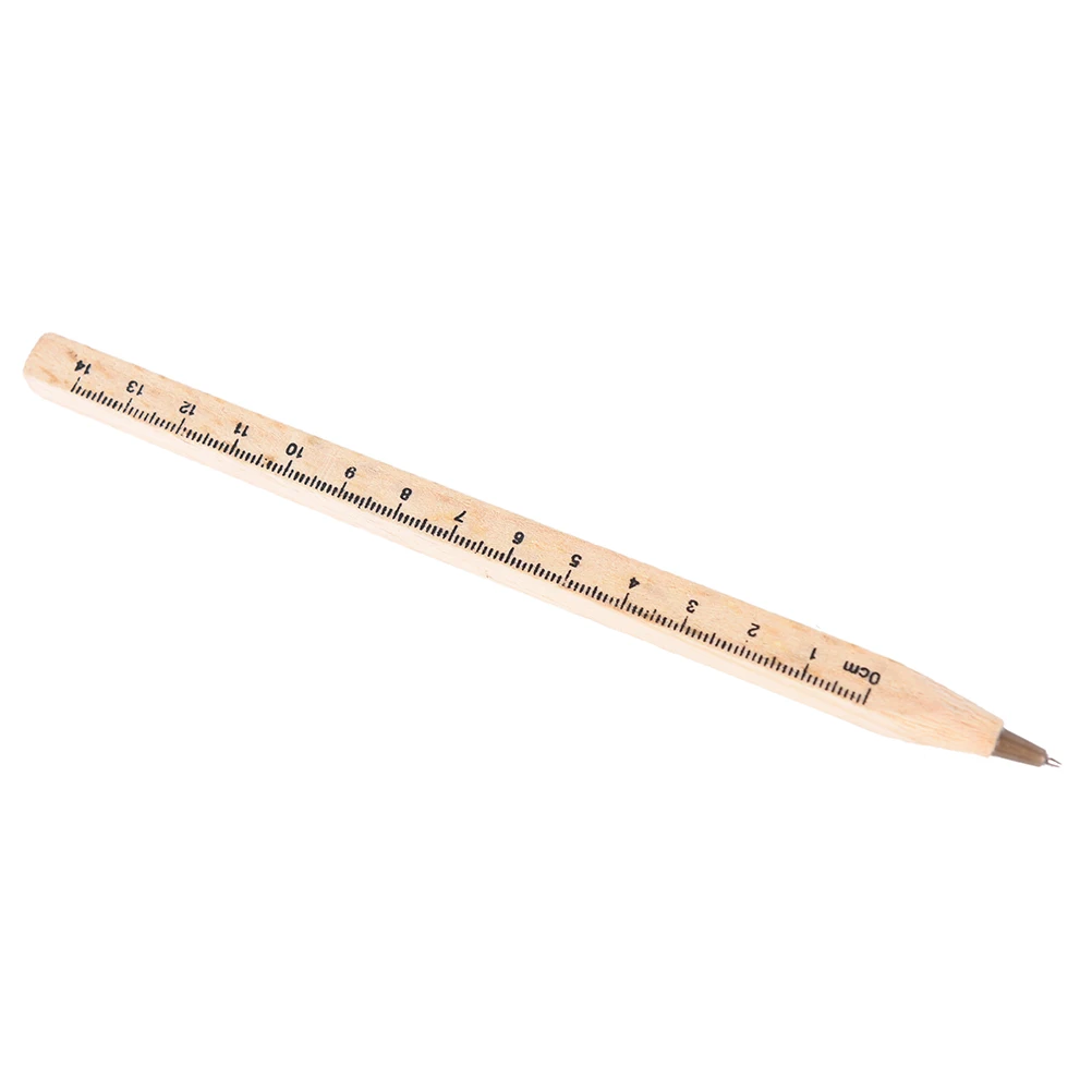 

Handmade Wooden Environmental Ruler Design Manual DIY Multifunction Ballpoint Pen Ballpen Writing Supplies 1pcs
