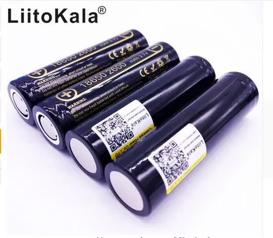 Литий ионная аккумуляторная батарея HK LiitoKala 4 шт. для 3 7 В 18650 2600 мАч 26 батарейки