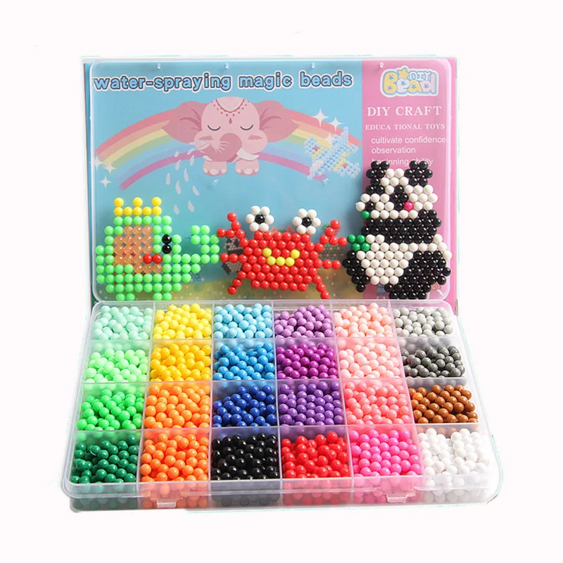 

6000 pcs DIY Magic beads Animal Molds Hand Making 3D Puzzle Kids Educational beads Toys for Children Spell Replenish