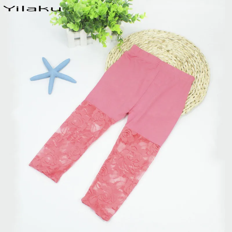 Новинка Детские леггинсы ярких цветов Летние детские штаны Леггинсы с цветочным