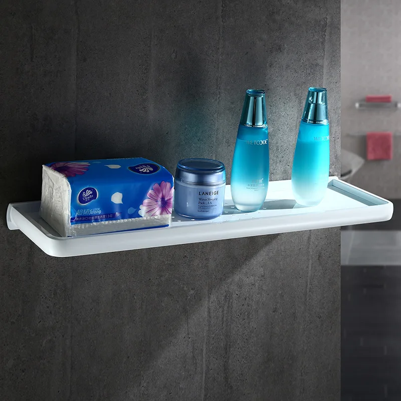 

Bathroom Shelves Wall Mounted White Bathroom Shower Rack Aluminum Shower Caddy Rack Shower Storage Rack Bathroom Accessories