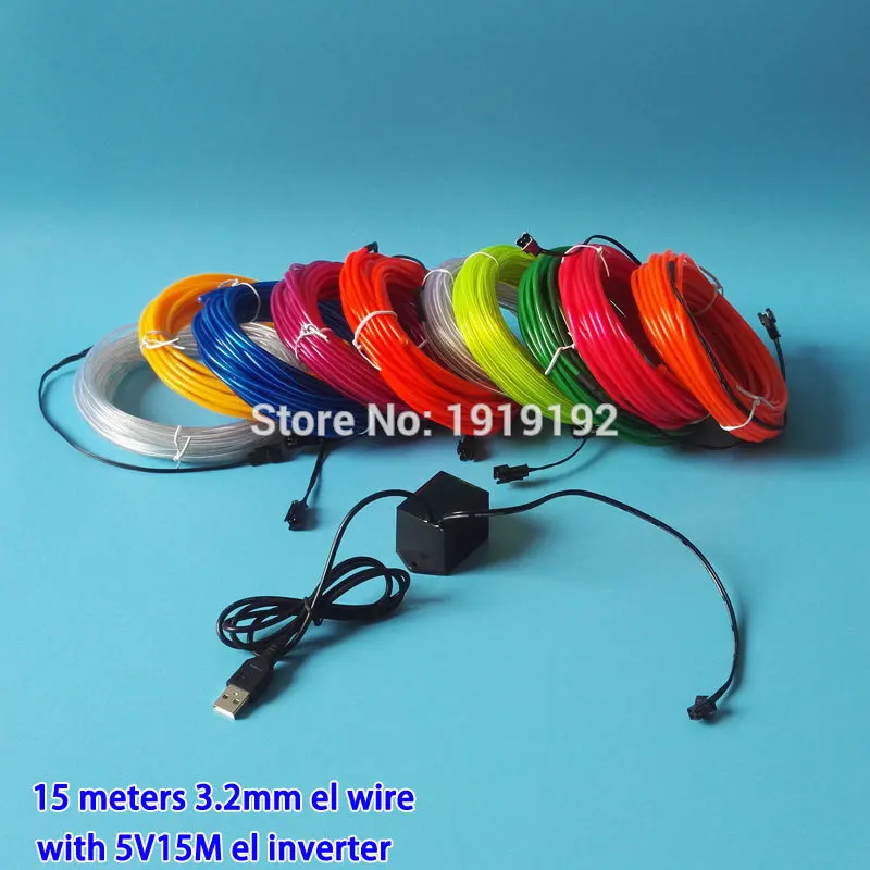 Сделай сам светящийся 3 2 мм 15 метров электропровод трубка веревка Гибкая