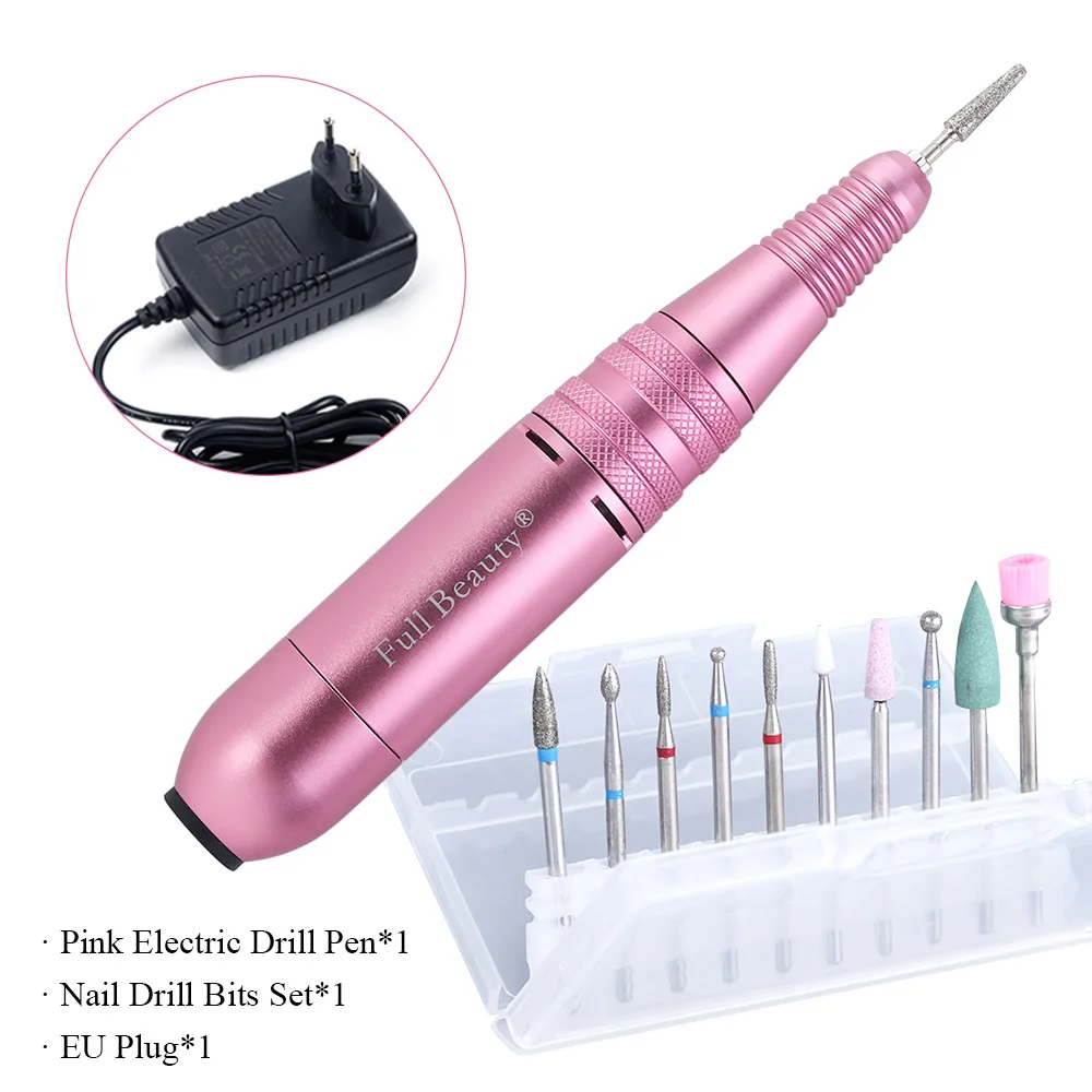 Розовая дрель для ногтей электрический аппарат маникюра 100 240 В 25000 об/мин