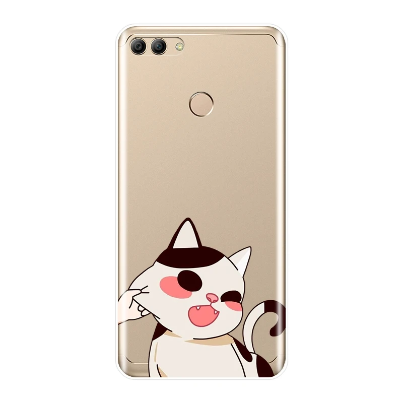 Силиконовый чехол для телефона huawei Y3 Y5 Y6 II Y7 Pro Heart Cat Kawaii мягкая задняя крышка Prime