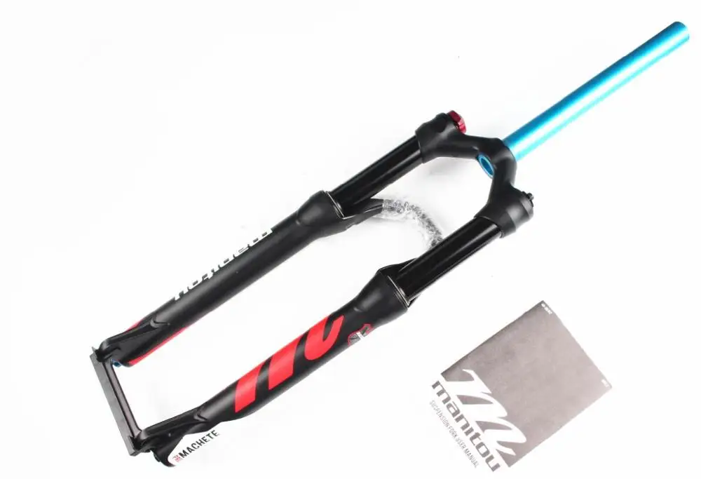 black with blue tube Manitou MACHETE PRO 2" велосипед mtb Подвеска пневматическая вилка прямая 26er черный белый обновление для R7 PRO - Цвет: black with blue tube