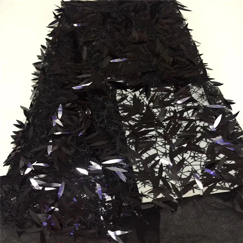 2018 High Quality African Lace Fabrics Nice French Net Embroidery Sequins + 3D flower Tulle Fabric For Wedding Dress juan | Дом и сад