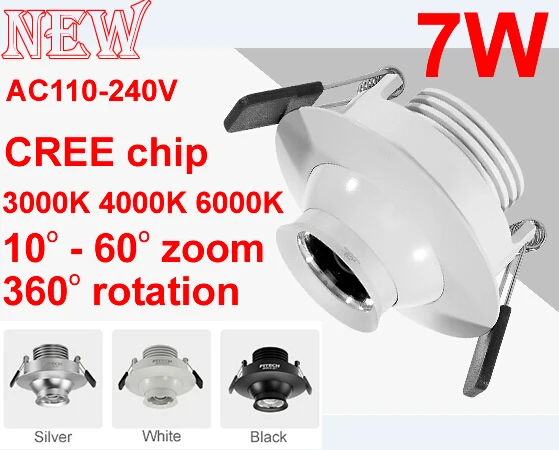CREE COB точечный светодиодный светильник зум led музейные блеск s 3000K 4000K 6000K