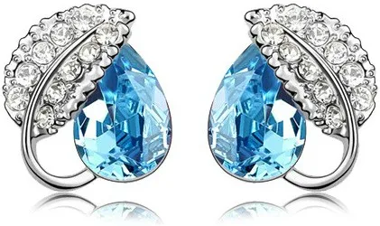 Женские серьги капельки AAAA + с листьями и кристаллами из rhionestone модные ювелирные