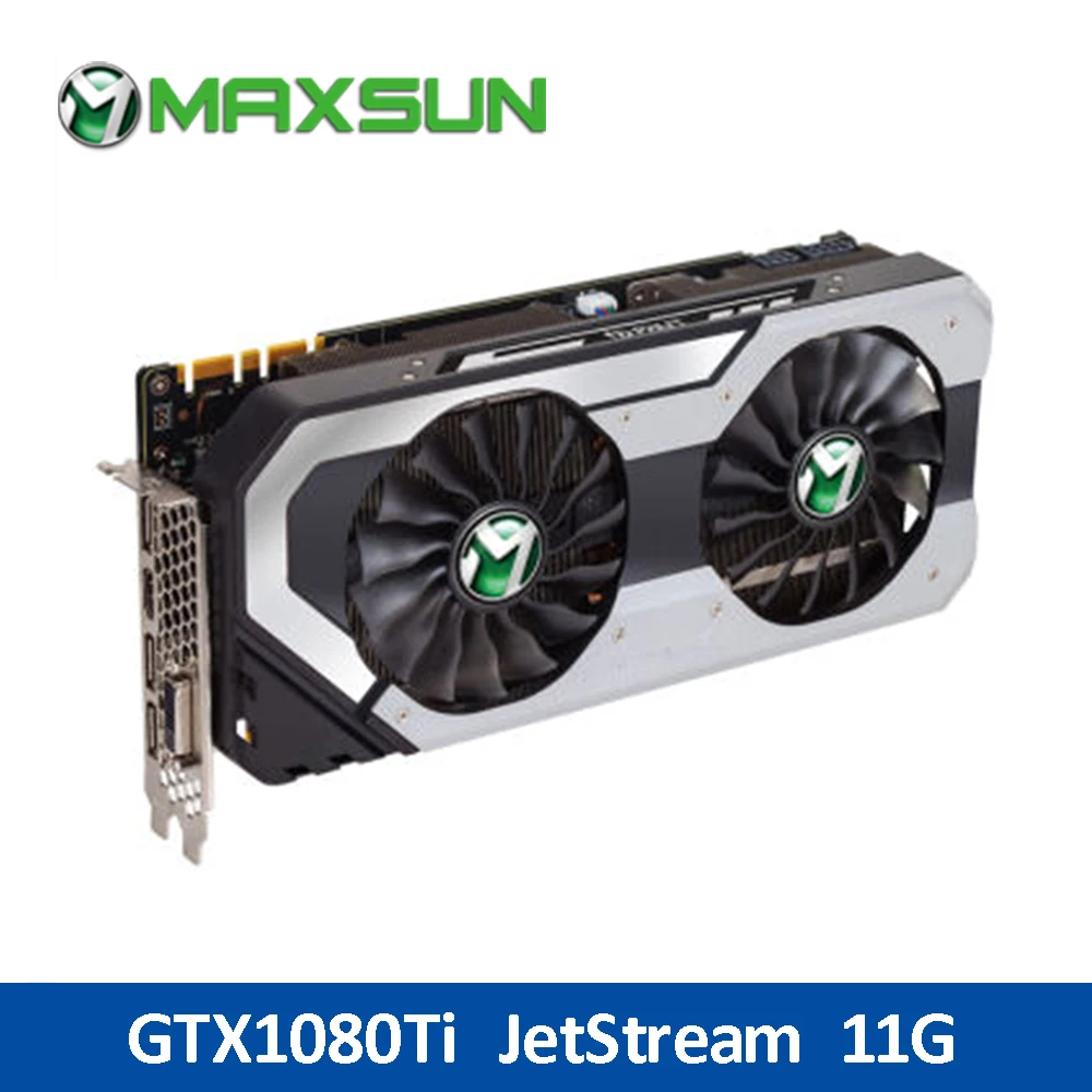 MAXSUN GTX1080Ti JETSTREAM 11 г Графика карты GDDR5X/384bit/484 ГБ/сек. 1556 1670 мГц CUDA ядер 3584 10 см Turbo