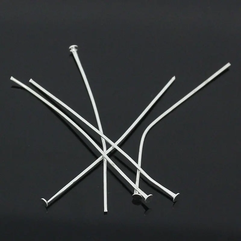 

DoreenBeads 100PCs Silver Plated Head Pins 50x0.7mm(21 gauge)