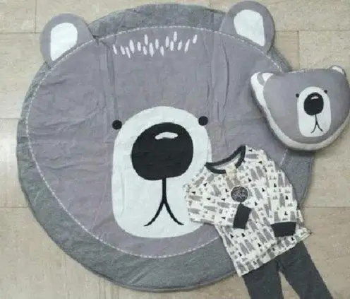 90cm bear INS диаметр 100 см, скандинавские кружева, украшение детской комнаты, детское игровое одеяло, однотонный кружевной коврик для ползания, коврик для игр, подушка - Цвет: 90cm bear