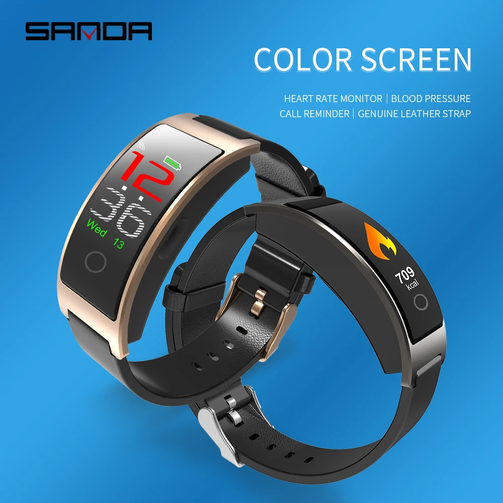 SANDA Smartwatch для мужчин и женщин Bluetooth монитор сердечного ритма браслет кровяное