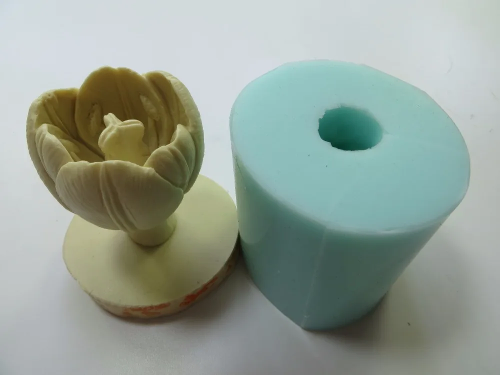 PRZY HC0018 Весенняя форма для цветов 3d силиконовые формы тюльпанов свечей помадки