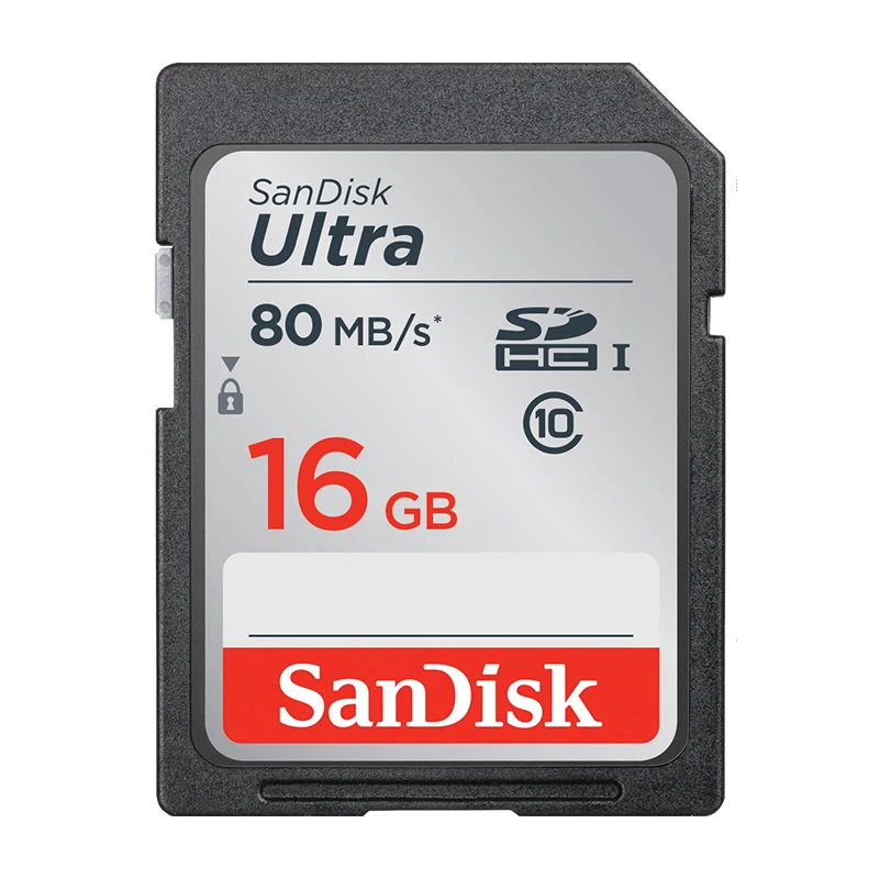 Карты памяти SanDisk Ultra SDHC карты SD 16GB C10 80 МБ/с. читать Скорость UHS I Full HD для Камера