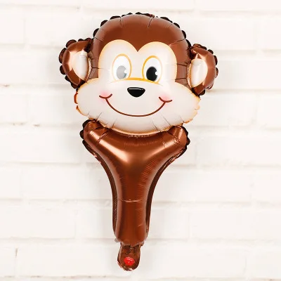 monkey Lucky 50 шт./лот мультфильм Heros KT Воздушные шары "Миньоны" палочки держатели надувные фольга Воздушные шары на день рождения вечерние принадлежности украшения - Цвет: monkey