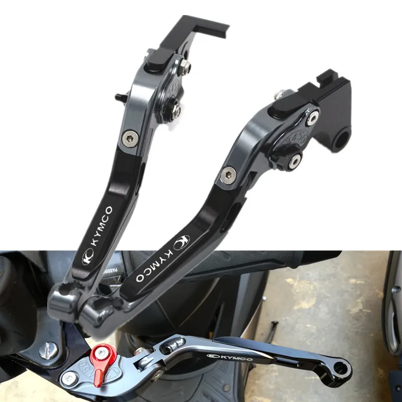 KYMCO XCITING250 300 Brake Lever Folding Extendable Brake Clutch Levers for KYMCO XCITING250 300 500 400 DOWNTOWN125/200/300/350