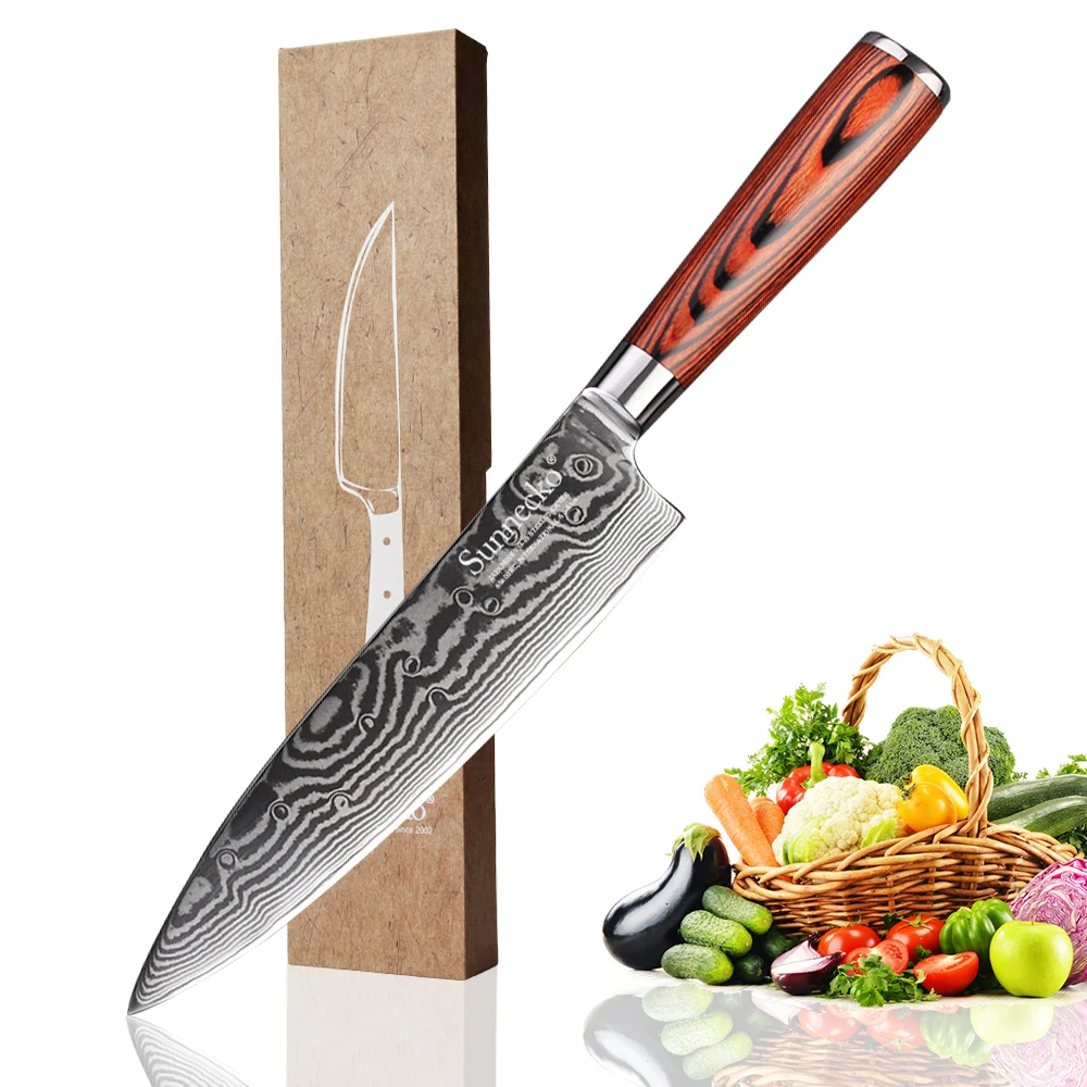 SUNNECKO 4 шт. набор кухонных ножей Santoku шеф повара Кливер нож Дамаск японский VG10 сталь