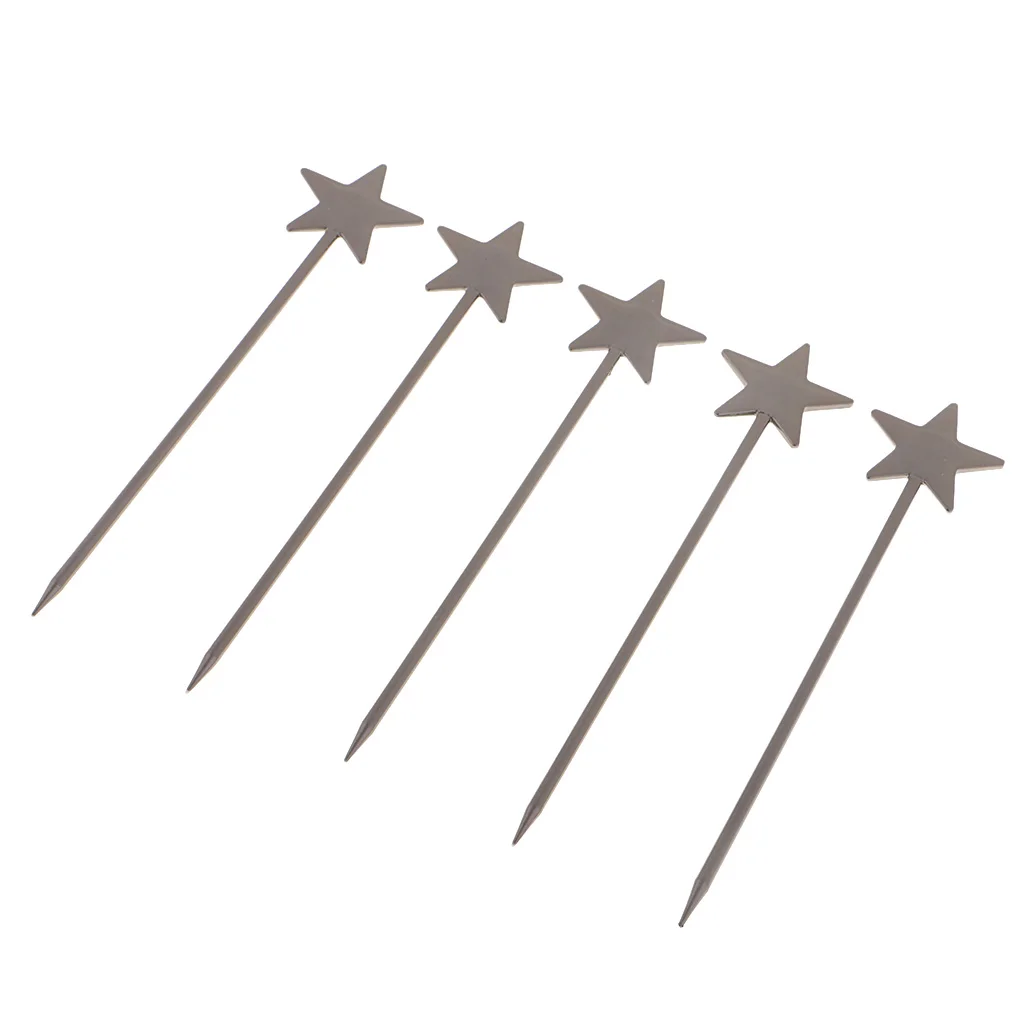 5PCS Steel Fruit Drink Sticks Cocktail Picks for Bar Tools | Дом и сад