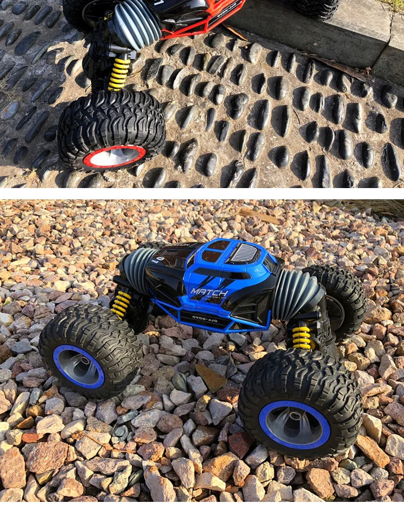2,4 г четырехколесный привод RC автомобили гусеничный 4WD двухсторонний трюк трансформирующий автомобиль игрушка перезаряжаемый автомобиль подарок на день рождения