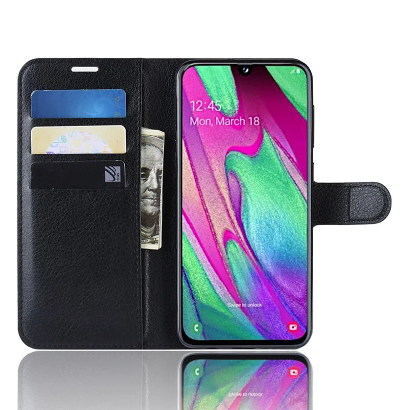 Чехол beworld для samsung Galaxy A40 с рисунком личи из искусственной кожи чехол отделениями