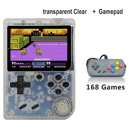 clear add gamepad Ретро портативный ручной видеоигры плеер 168 в 1 портативная консоль 8 бит 3,0 дюймов классная игровая консоль для мальчиков цветной lcd детский геймпад - Цвет: clear add gamepad