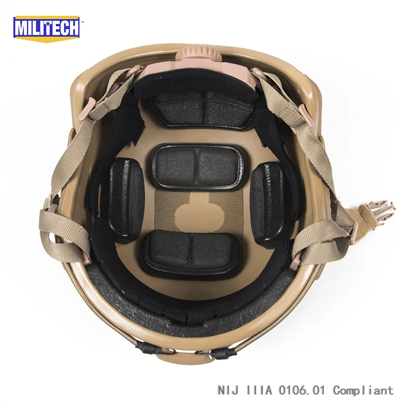 

MILITECH Ballistic Helmet NIJ IIIA DEVGRU SEAL 1.3KG Lite CB Super High Cut Light Weight SWAT ISO Certified Bulletproof Helmet