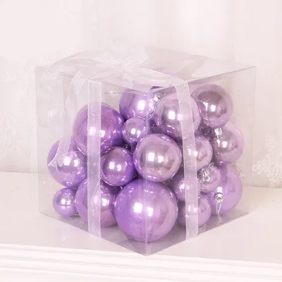 purple 37 шт микс 4-8 см розовый золотой жемчуг Рождественский шар для украшения рождественской елки украшения шары для свадебного украшения - Цвет: purple
