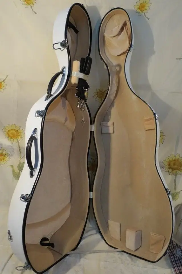 

Best white fiberglass 4/4 cello hard case,perfect workmanship