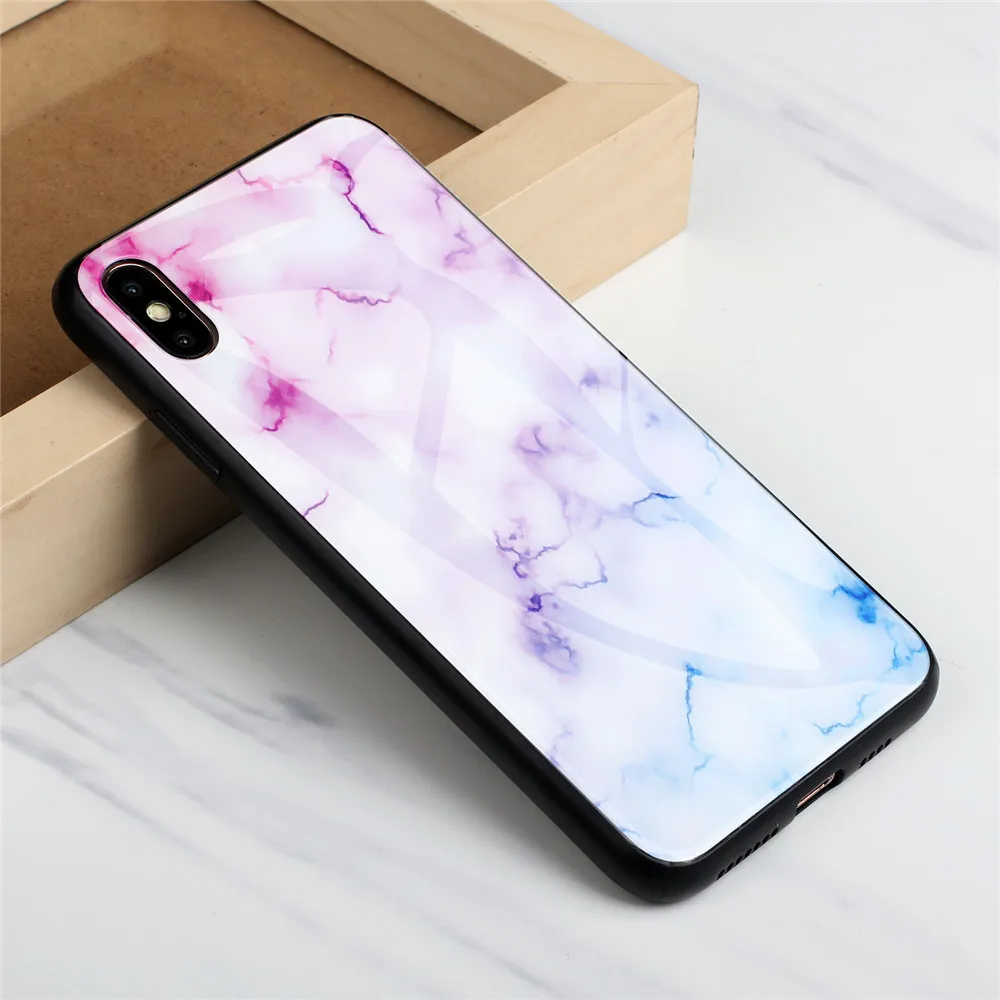 Чехол KISSCASE с мраморным узором для iPhone XR X XS Max 7 8 стеклянный чехол Plus 6S 6 TPU Edge Capinhas