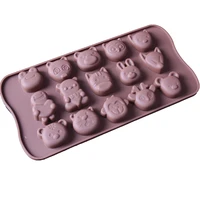 15 holes silicone chocolate mould animals pattern cookies cake mold