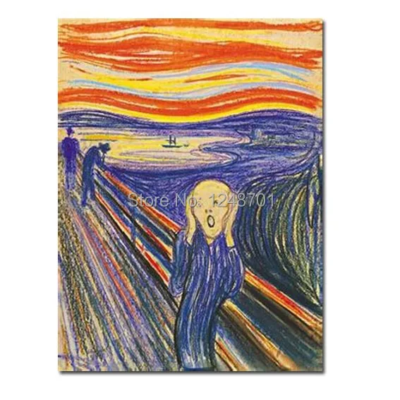 Edvard Munch картина маслом известная Воспроизведение Skrik recopy|painting overalls|oil painting of