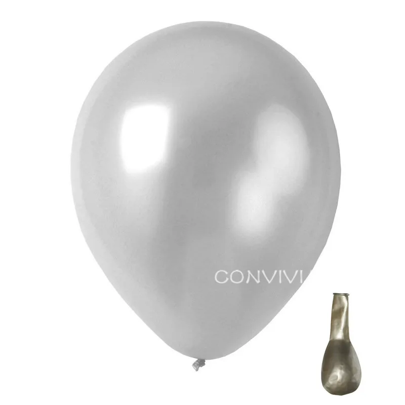 Silver 12 шт., розовые, белые прозрачные шары, латексные гелиевые шары для вечеринки в честь Дня Рождения, товары для вечеринки в честь рождения ребенка, свадебные украшения, баллон для мероприятий - Цвет: Silver