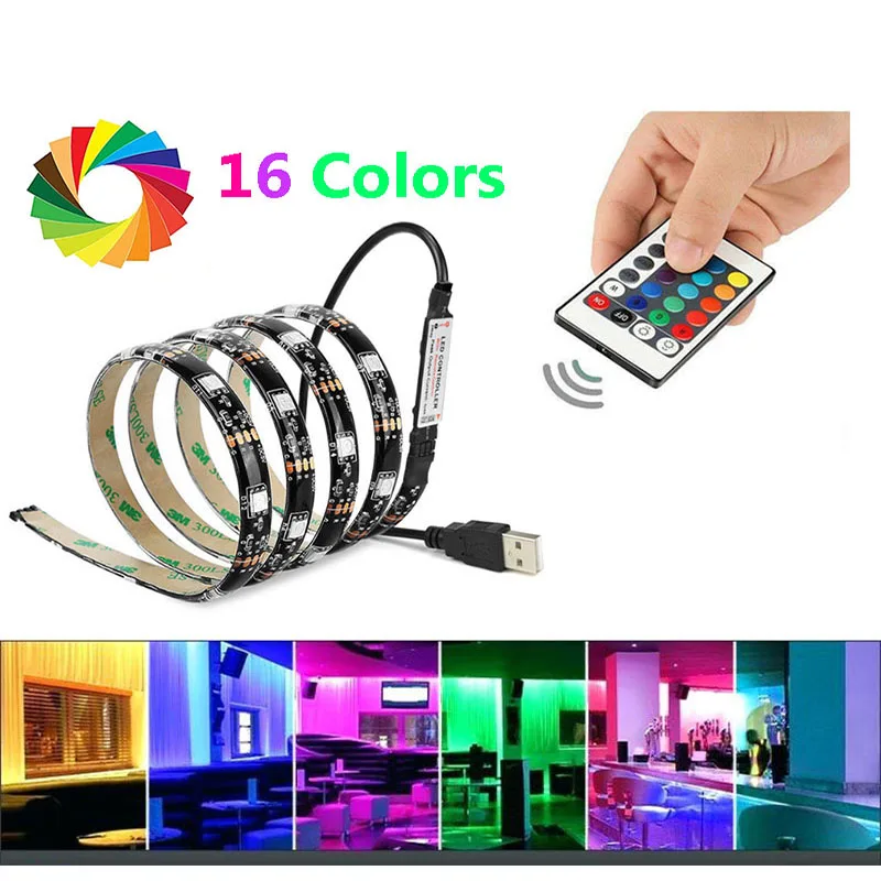 Светодиодные ленты для кухни 16 цветов USB RGB светодиодный SMD5050 30