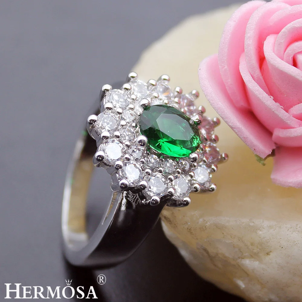 HERMOSA ювелирные изделия современные модные Зеленый Перидот 925 стерлингового