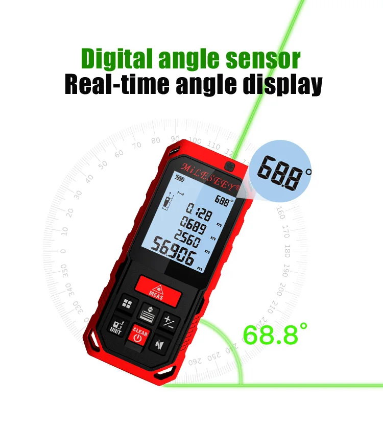 Mileseey S2/S8G Green Laser Rangefinder Digital Laser Distance Meter Laser Tape Measure Diastimeter Tool