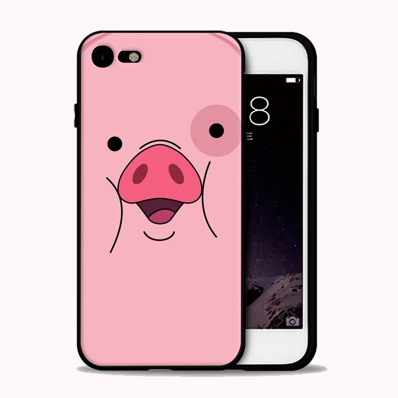 Чехол для iphone X S R Max с милым принтом свинки патроны 5 6 7 8 plus 11 prosoft TPU задняя крышка