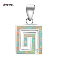 elegant design wholesale retail white fire opal stamp silver necklace pendants fashion jewelry op342a