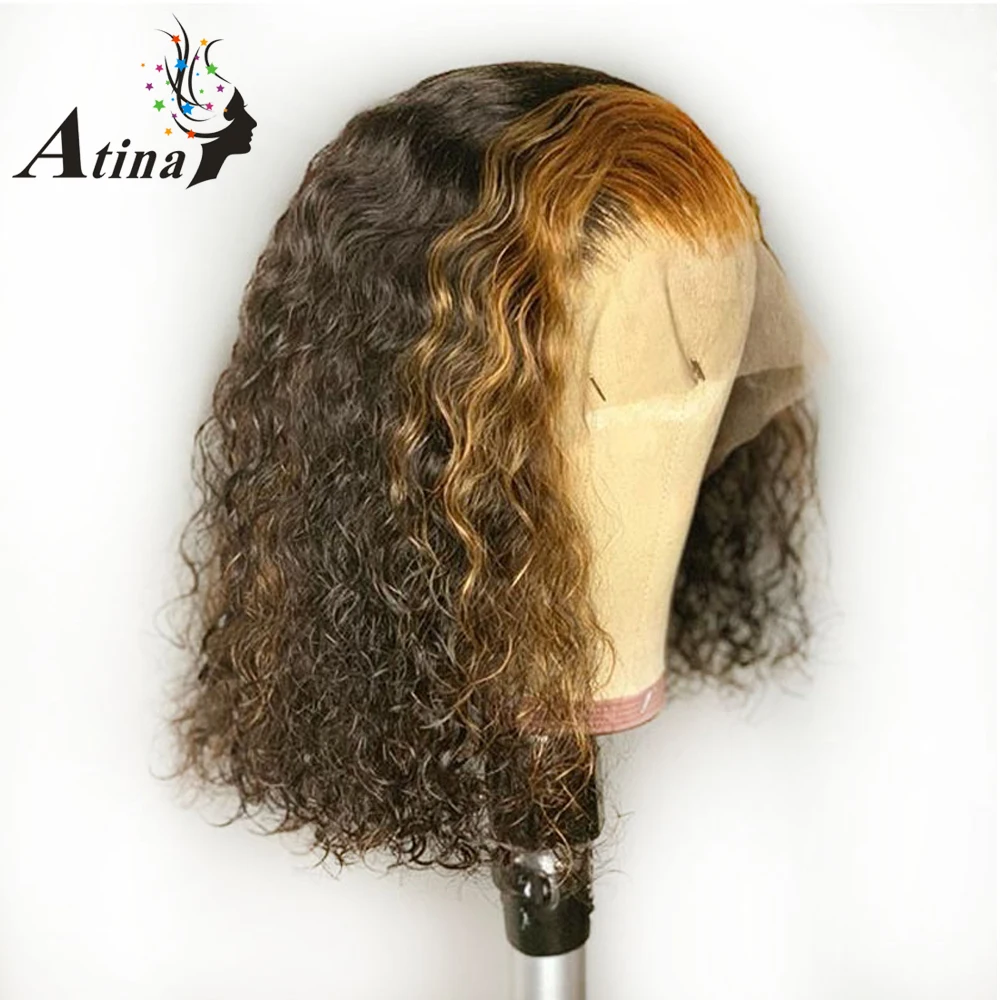 13x6 короткие волосы Боб вырезать цветной Омбре Невидимый изюминка кружева