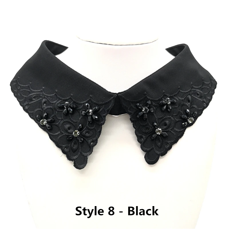 Style 8 - Black 1 шт. модный кружевной свитер для шитья рубашки элегантный воротник свадебное платье аксессуары# белый и черный - Цвет: Style 8 - Black