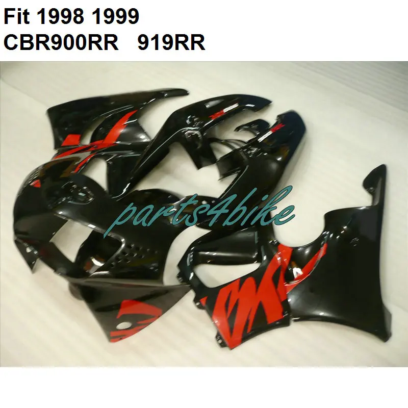 Комплект боди для Honda Обтекатели CBR900RR 1998 1999 черный комплект Красного обтекателя