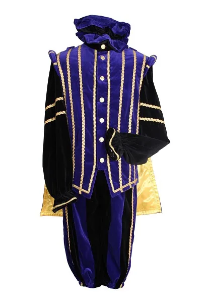 

Queen Elizabeth Tudor Period Medieval Men cosplay costume outfit Men's Costumes Medieval Renaissance blue black Gown with cape