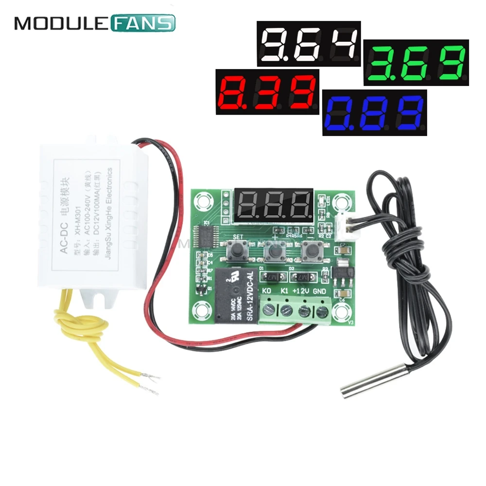 AC 110V 220V светодиодный цифровой W1209 термостат Контроль температуры модуль