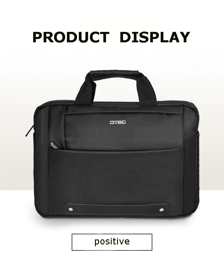 DTBG Men Nylon Briefcase Travel Briefcase Messenger Shoulder Tote Black Handbag 14 Inches Casual Business Laptop Briefcase