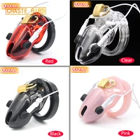 chaste bird smaller cock cage male electro chastity device ecb shock transparent belt lock plastic device sleeve sex toys a192