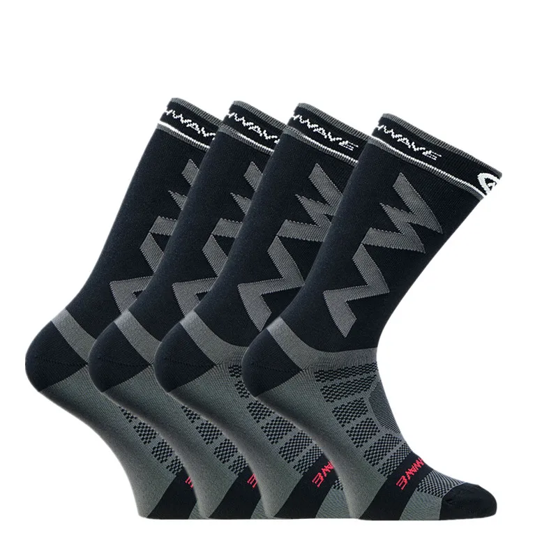 4pairs black 4 пар/уп. спортивные уличные велосипедные носки мужские беговые носки дышащие комфортные велосипедные Компрессионные носки - Цвет: 4pairs black