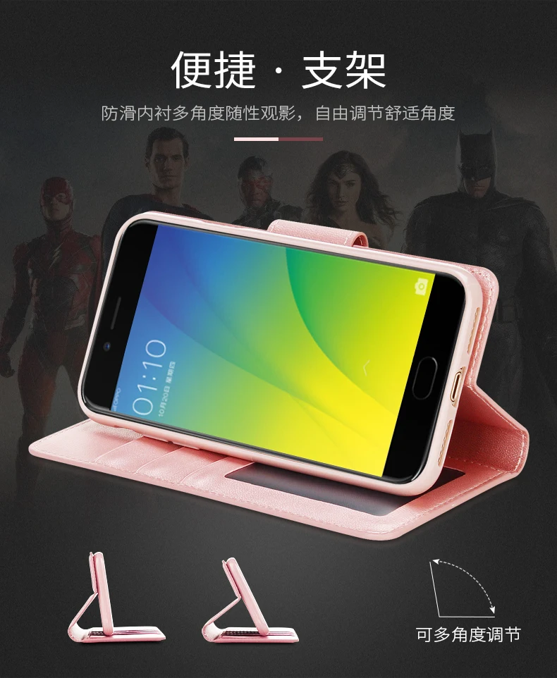 Hanman овчины кожаный чехол для OPPO R9S флип Плюс обложка книги держатель карт Стенд