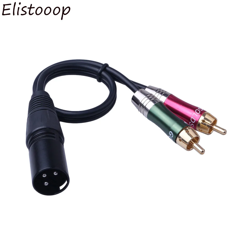 3pin XLR папа к 2 RCA аудио адаптер кабель металлический разъем шнур для микрофона DVD тв
