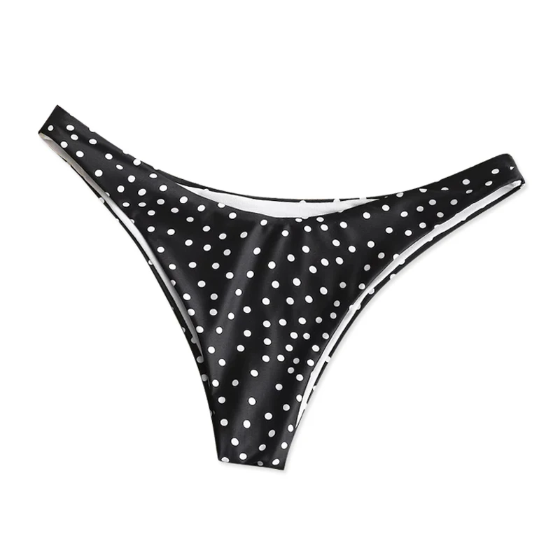 

Swimwear Sexy Women Black Bikini Sets with White Spots 2019 Beachwear Padded Wireless Bathing Suits