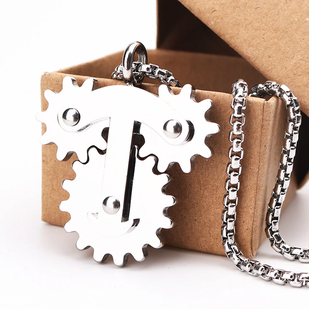 Вращающийся Спиннер из титановой стали ожерелье шестерни ручная игрушка